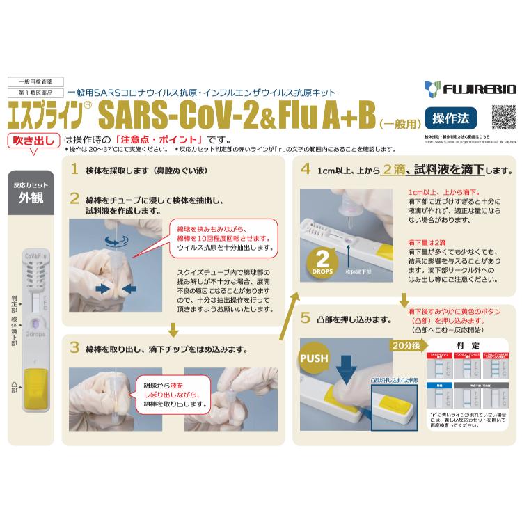 エスプライン　SARS-CoV2＆FLU（コロナ＆インフルエンザ） A+B一般用２テスト分